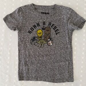 Star Wars Heather Gray 'Born a Rebel' Kids Tee